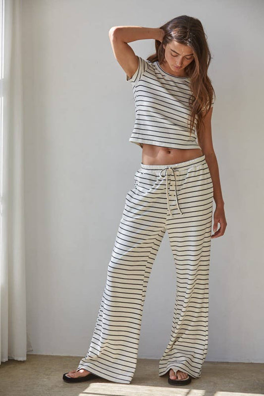 Simple Striped Short Sleeve Top