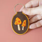 Mushroom Embroidered Keychain | fall, fungi, spotted