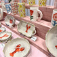 Ceramic Bowl with Hand-painted Lobster-Serving Bowl-8″