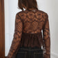 Crochet Embroidered Long Bell Sleeve Top