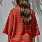 Knit Sweater Striped Quarter Sleeve Cardigan