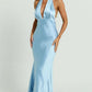 HALTERNECK SATIN MAXI DRESS