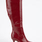 Croc Pattern Patent Finished Pointed Heel Boot