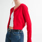 Ribbed Button-Up Knit Cardigan