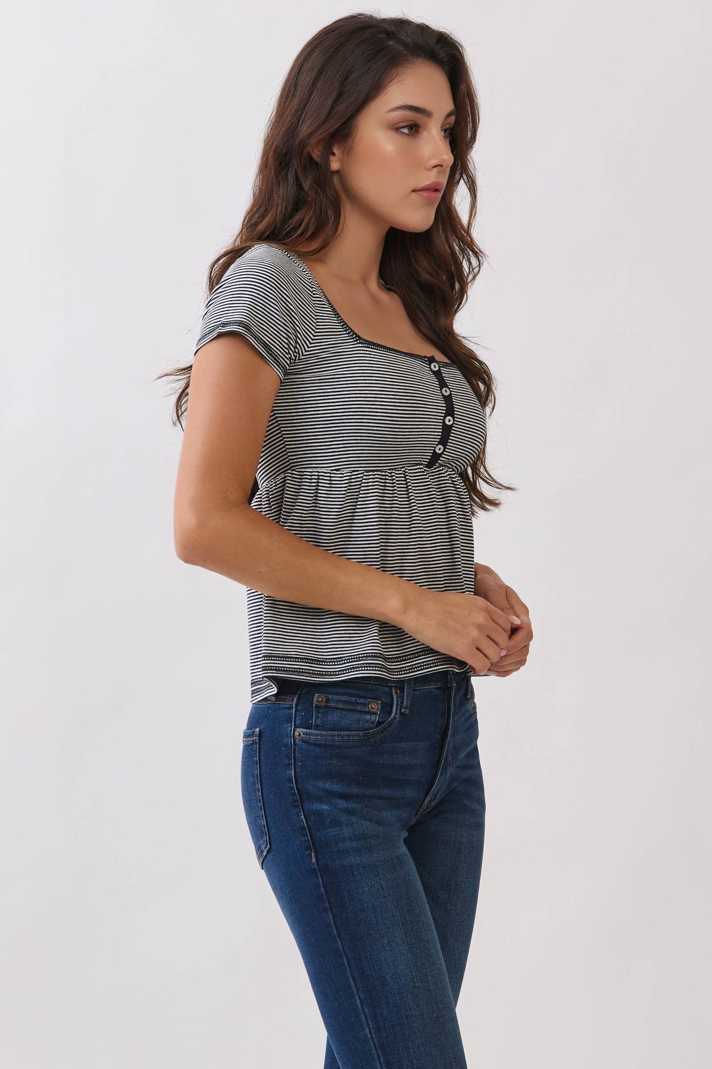 Stripe Babydoll Top