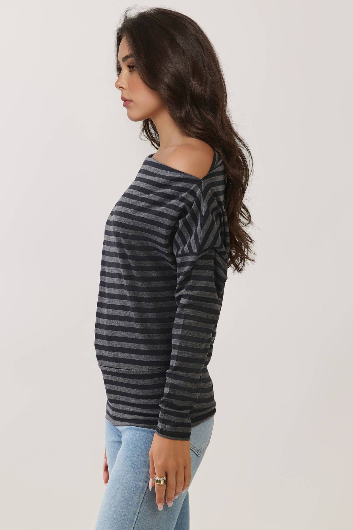 Off The Shoulder Stripe Top