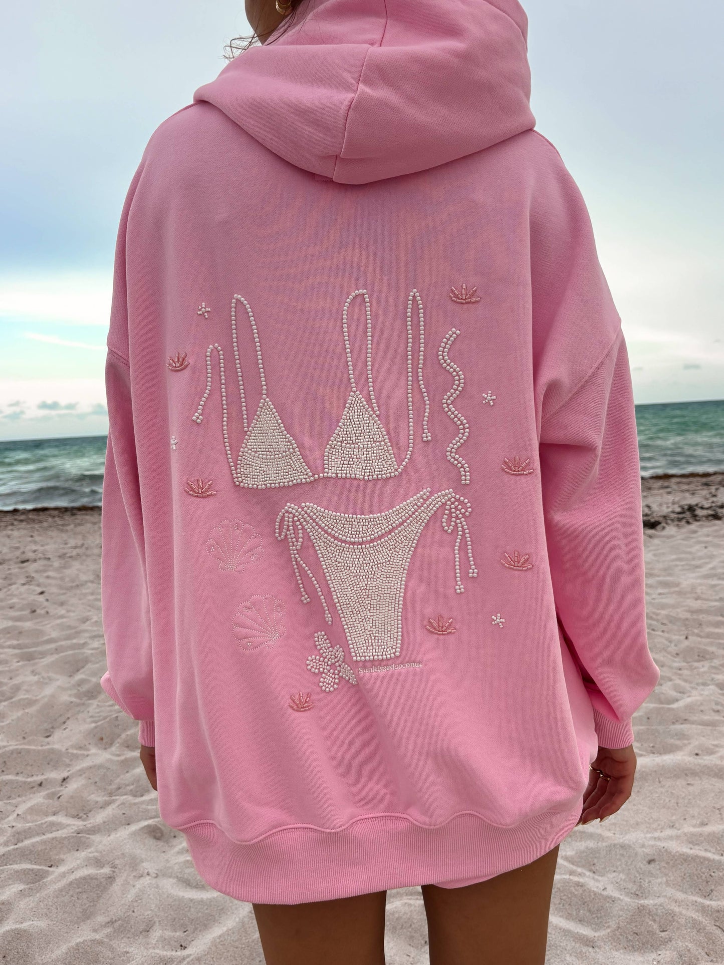 Lottie Pink Bikini Beaded Ocean Hoodie