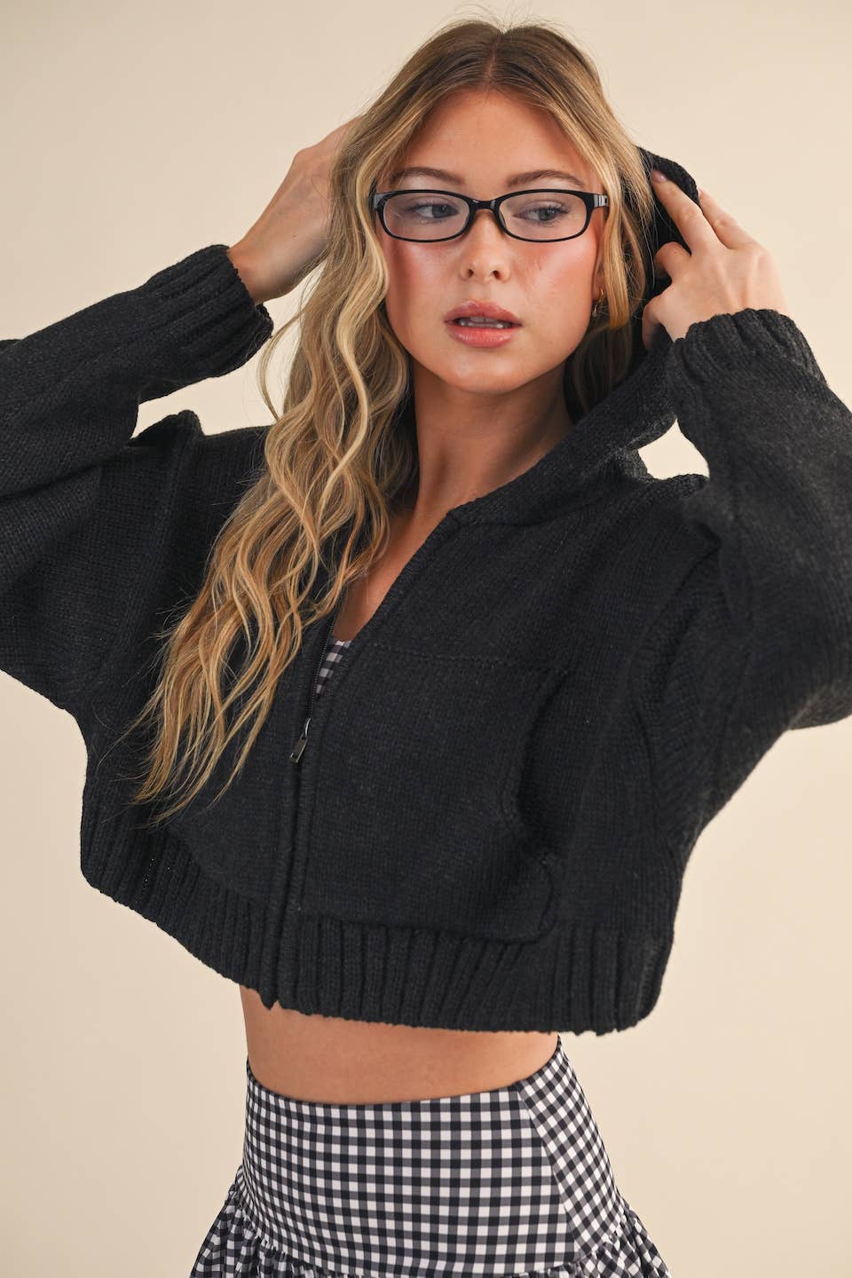 Kat Knit Zip Up Hoodie Sweater