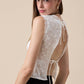 White Double Ties White Floral Lace Top