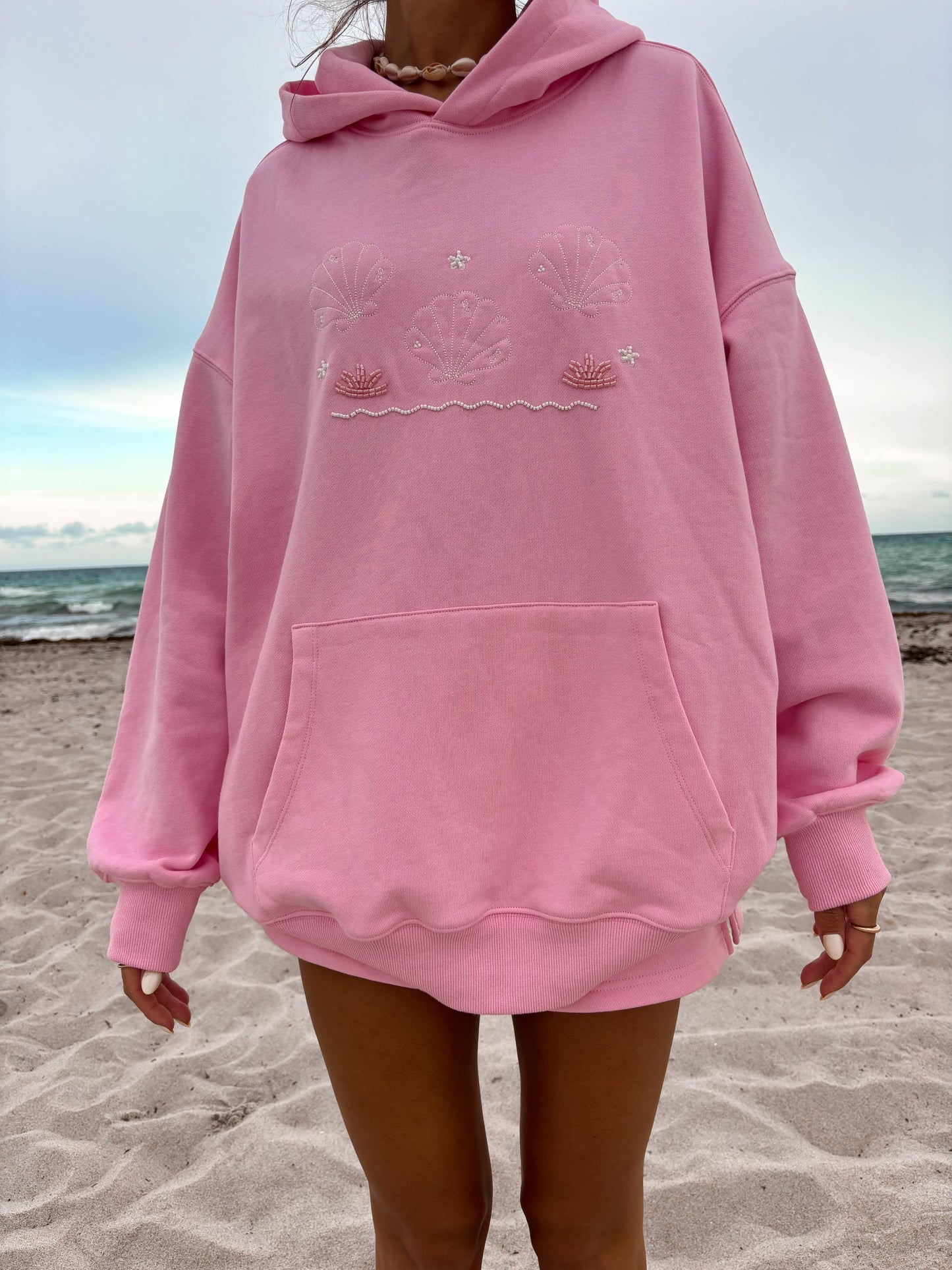 Lottie Pink Bikini Beaded Ocean Hoodie