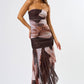 Ruffled Tube Ruched Mini Dress