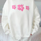 Ivory Hibiscus Flower Sweatshirt