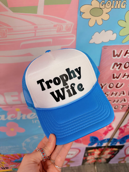 Trophy Wife Blue Trucker Hat