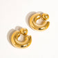 Fernanda 16K Gold Non-Tarnish Ball C Hoop Earring