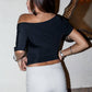 Rayae Asymmetric Slouchy Silhouette off-the-shoulder Top