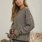 Henley Striped Sweater