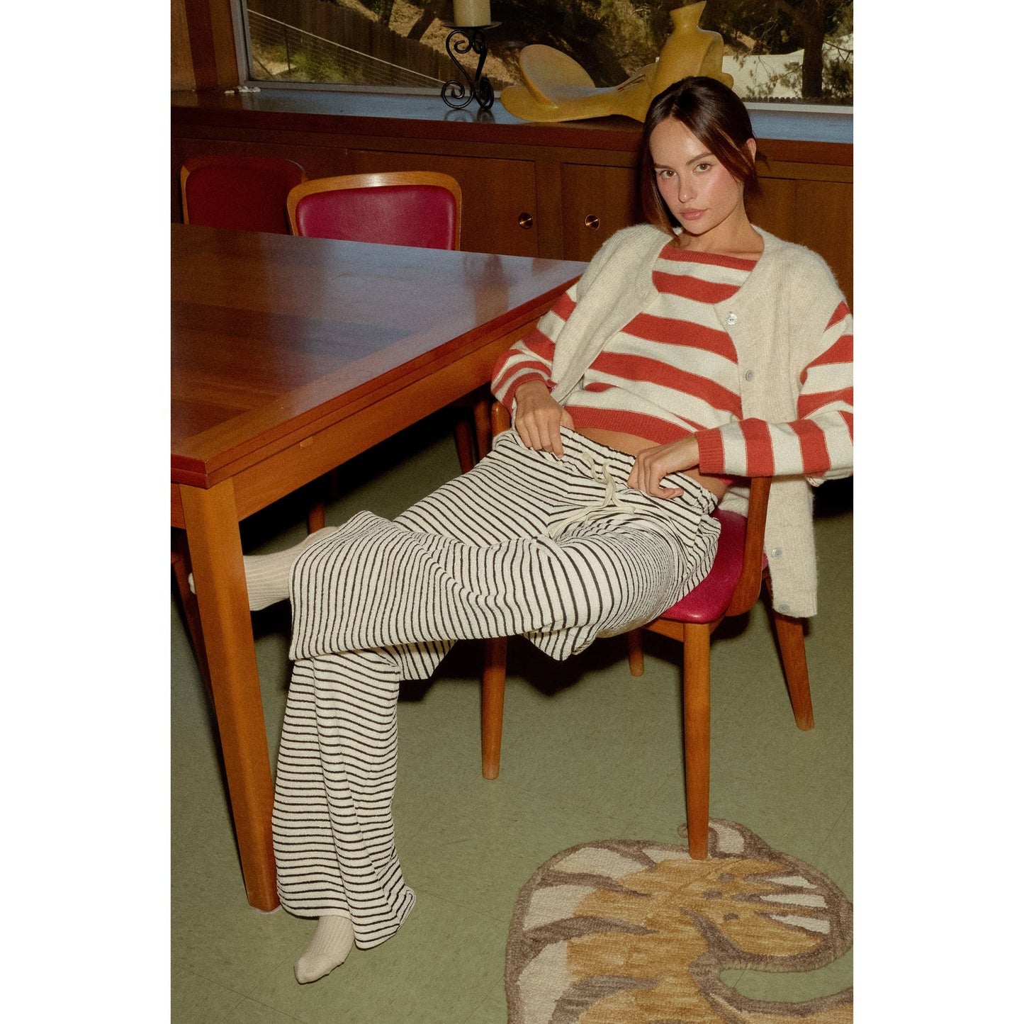 Striped essential pants