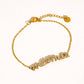 Lolana 18K Gold Non-Tarnish CZ Mama Script Bracelet