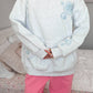 Pearl Grey Tropical Embroider Hoodie