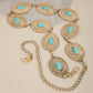 Oval Turquoise Concho Disc Chain Belt