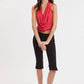 SOLID COLOR V-NECK TOP