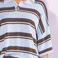 Striped Button Front Short Sleeve Sweater