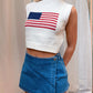 Flag Cropped Sweater Vest