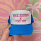 Fuck Around N' Find Out Trucker Hat: Blue/Pink