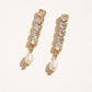 Anton 18K Gold Non-Tarnish CZ Pearl Drop Earring