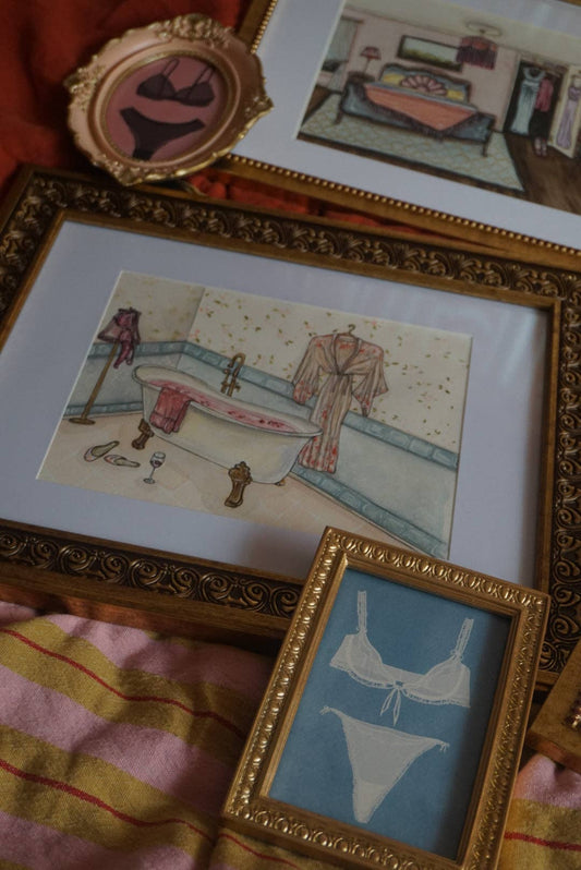 Getting Ready: black and pink Fine Art Print
