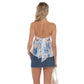 Floral Dotted Strapless Babydoll Top in White
