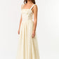 Elastic Strap Maxi Flare Dress
