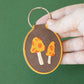 Mushroom Embroidered Keychain | fall, fungi, spotted