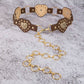 Filigree Heart Faux Leather Panels Chain Belt