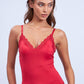 Red Lace Trim Cami Top