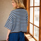 Leah Striped Short Sleeve Cardigan