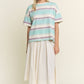 Stripe Oversized Short Sleeve Top
