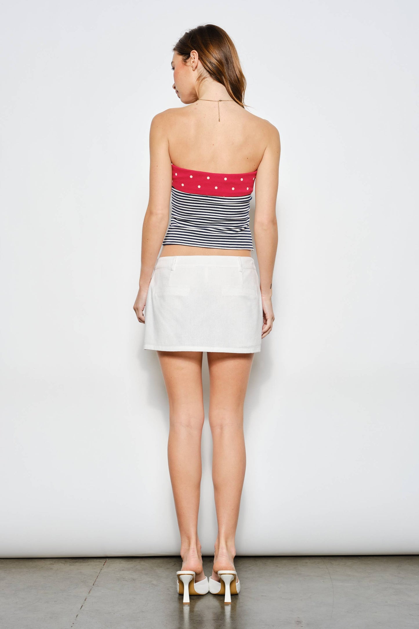 Polka Dot Striped Tube Top