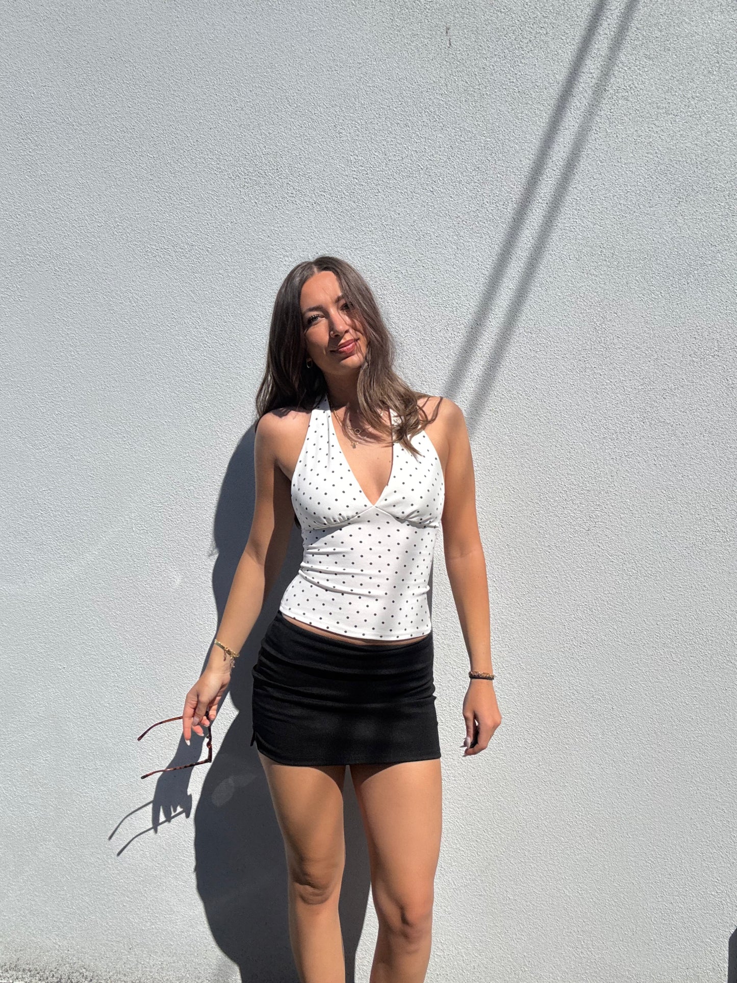 Double Lined Black Mini Skort