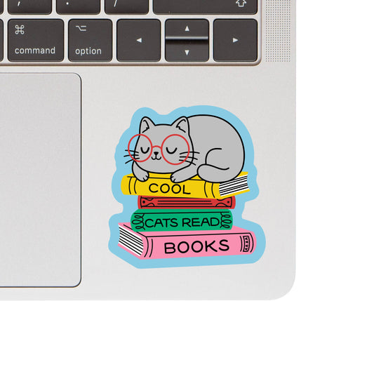 Cool Cats Read Books Vinyl Sticker