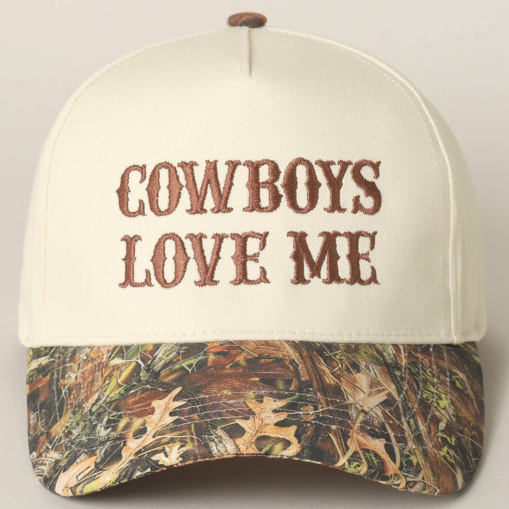 Cowboys Love Me Embroidery Camo Two-Tone Cap