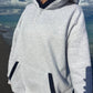Pearl Grey Navy Blue Polka Dot Hoodie