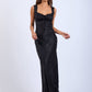 Satin Ruched Bust Sleeveless Open Back