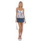 Floral Dotted Strapless Babydoll Top in White