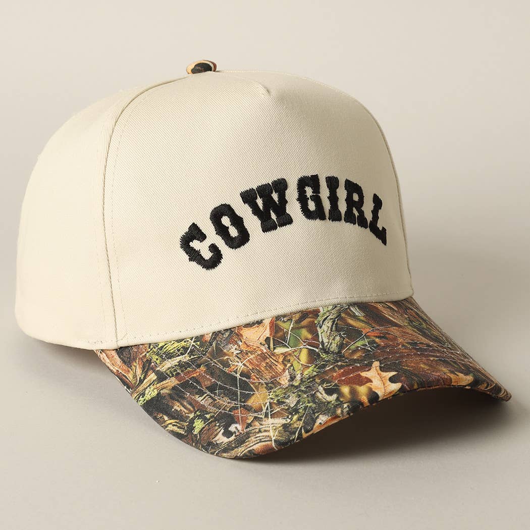 COWGIRL Embroidery Camo Two-Tone Cap