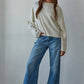Knit Sweater Rolled Round Neck Pullover Top