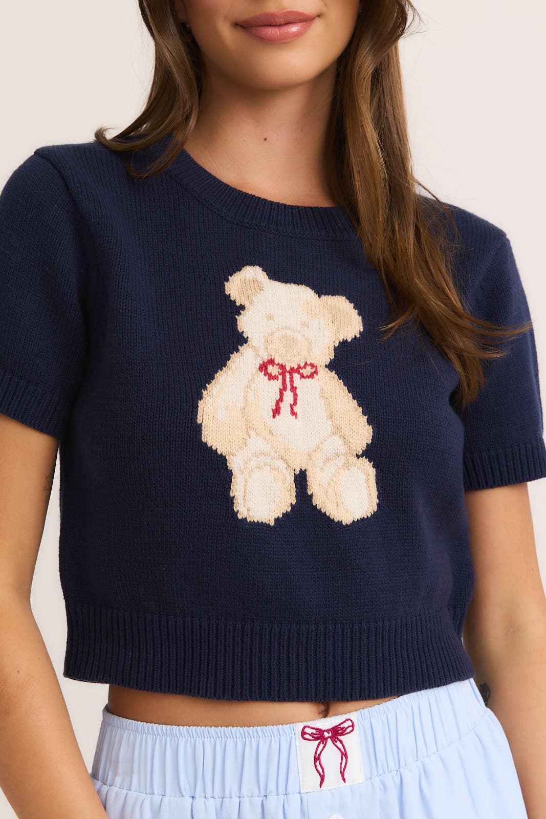 Short Sleeve Teddy Bear Top