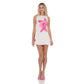 Floral High Neck Dress in White