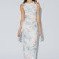 Ruched Floral Print Bodycon Maxi Dress