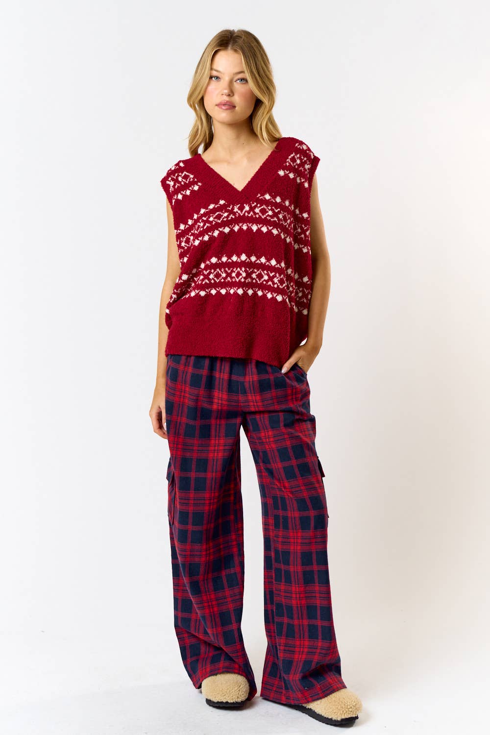 Red Plaid PJ Pantas